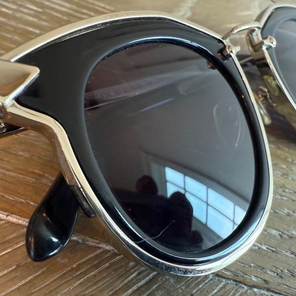 Karen Walker Bounty Black Gold 47mm Frame Sunglasses 1701424 MSRP $280 - Picture 7 of 9